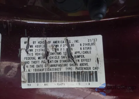 2013 Acura Tl 3.5 from USA, damaged, VIN 19UUA8F22DA008625